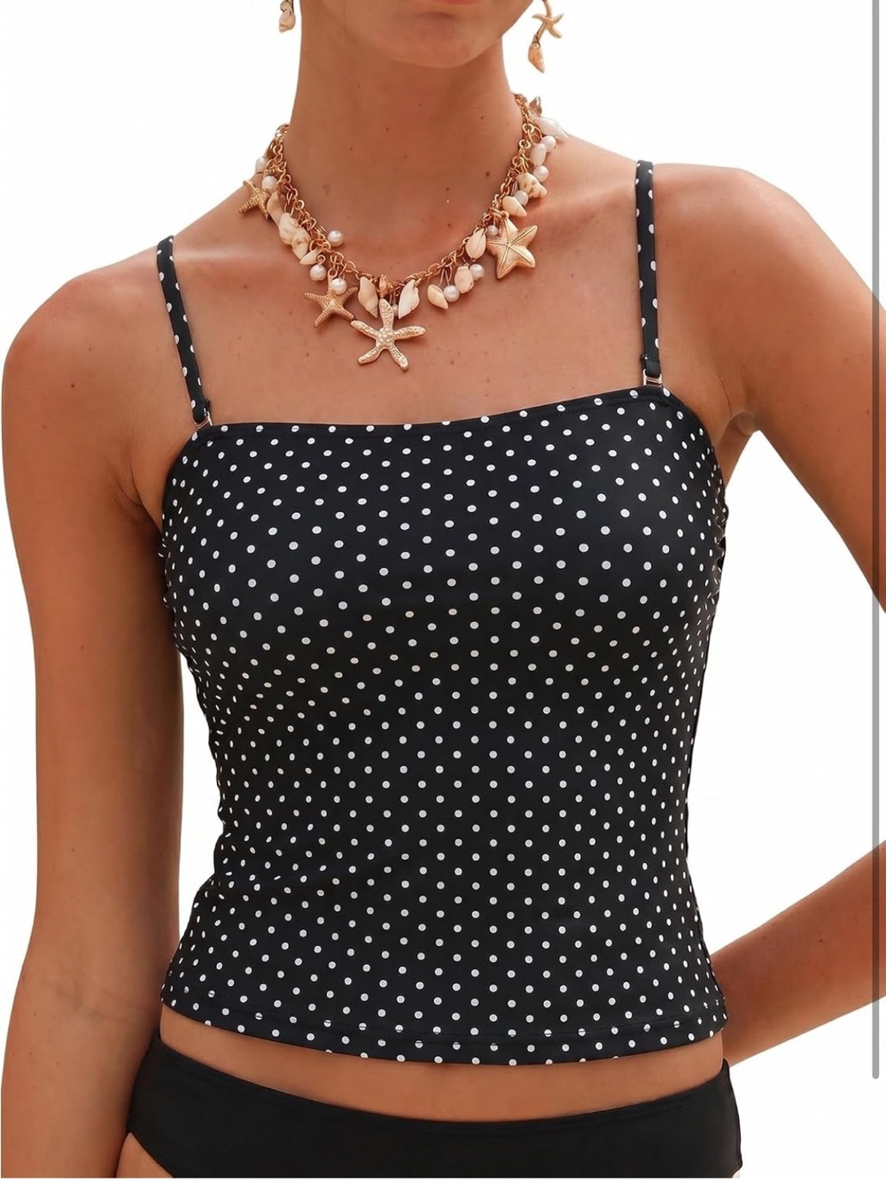 Bandeau Tankini Top Cropped Tummy Control Swim Top Only M
2255/7-1